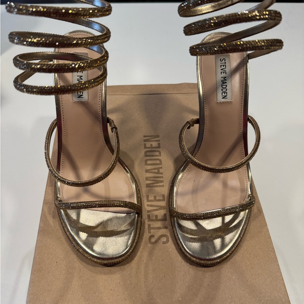 Steve Madden Gold Spiral Heels